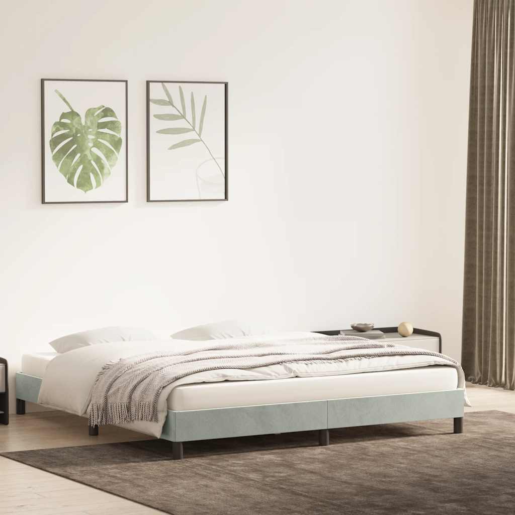 vidaXL Estructura de cama sin colchón terciopelo gris claro 180x220 cm