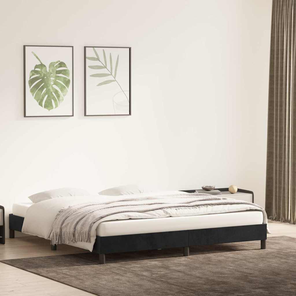 vidaXL Estructura de cama sin colchón terciopelo negro 180x220 cm