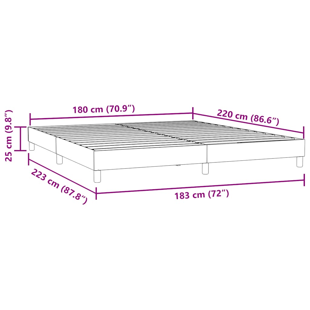 vidaXL Estructura de cama sin colchón terciopelo negro 180x220 cm