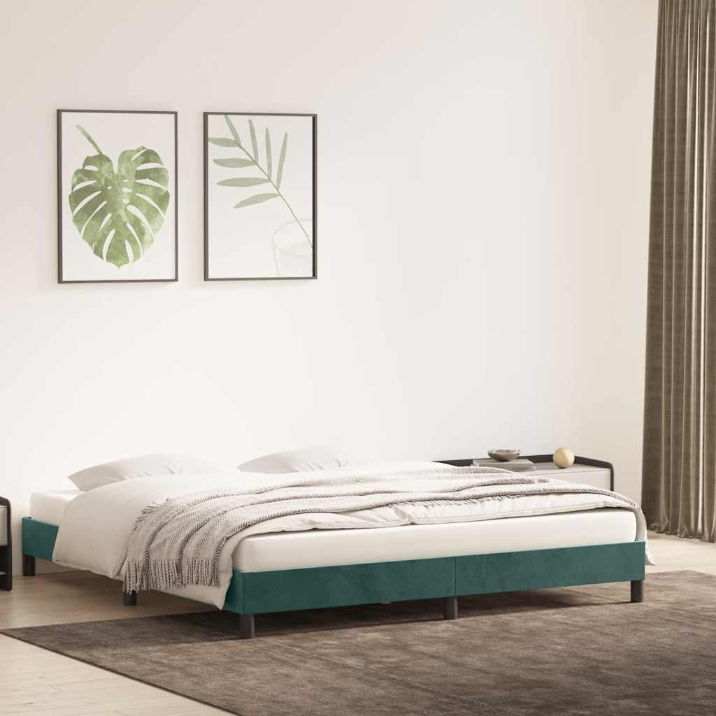 vidaXL Estructura cama sin colchón terciopelo verde oscuro 180x220 cm