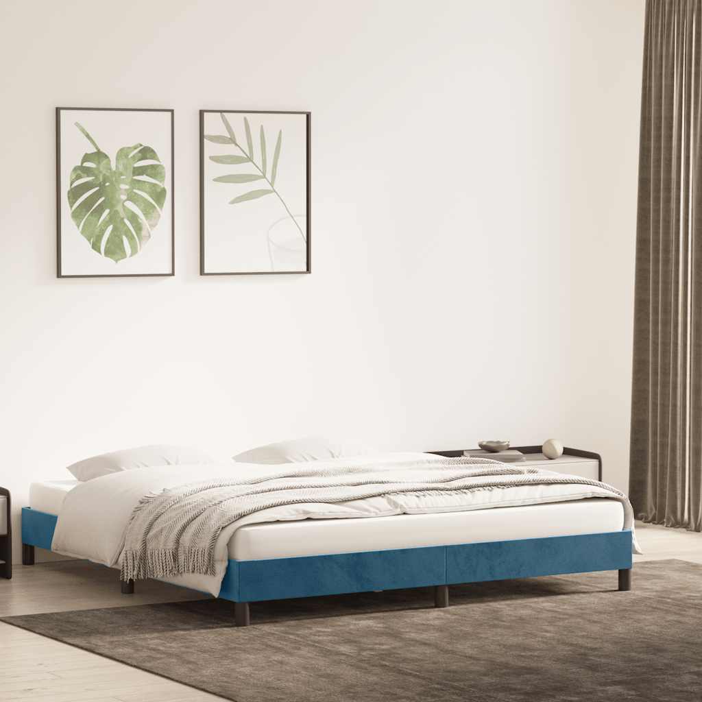 vidaXL Estructura de cama sin colchón terciopelo azul oscuro 180x220cm