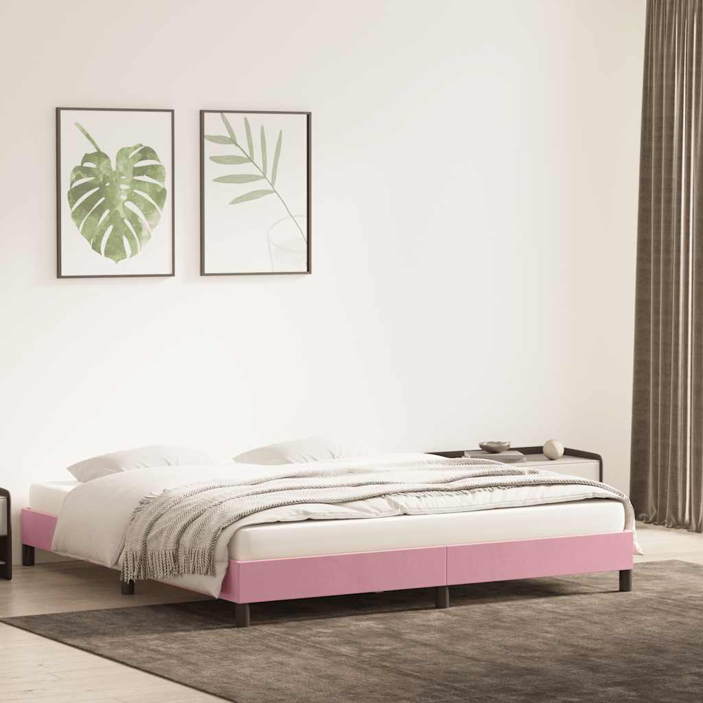 vidaXL Estructura de cama sin colchón terciopelo rosa 180x220 cm