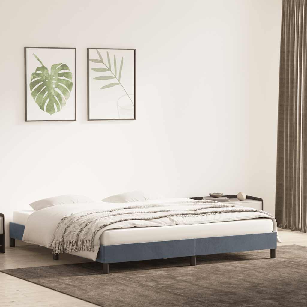 vidaXL Estructura de cama sin colchón terciopelo gris oscuro 200x220cm