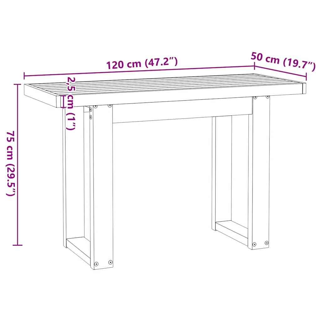 vidaXL Escritorio NOAIN patas en U madera maciza pino 120x50x75 cm