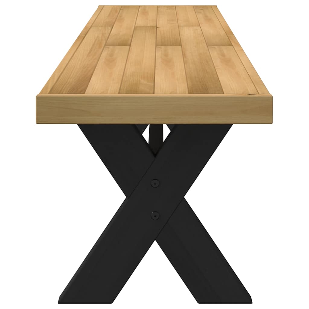 vidaXL Banco comedor NOAIN patas forma X madera maciza pino