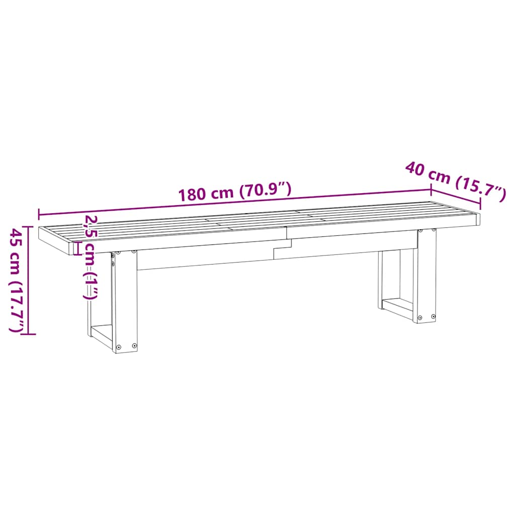 vidaXL Banco comedor NOAIN patas forma U madera maciza pino