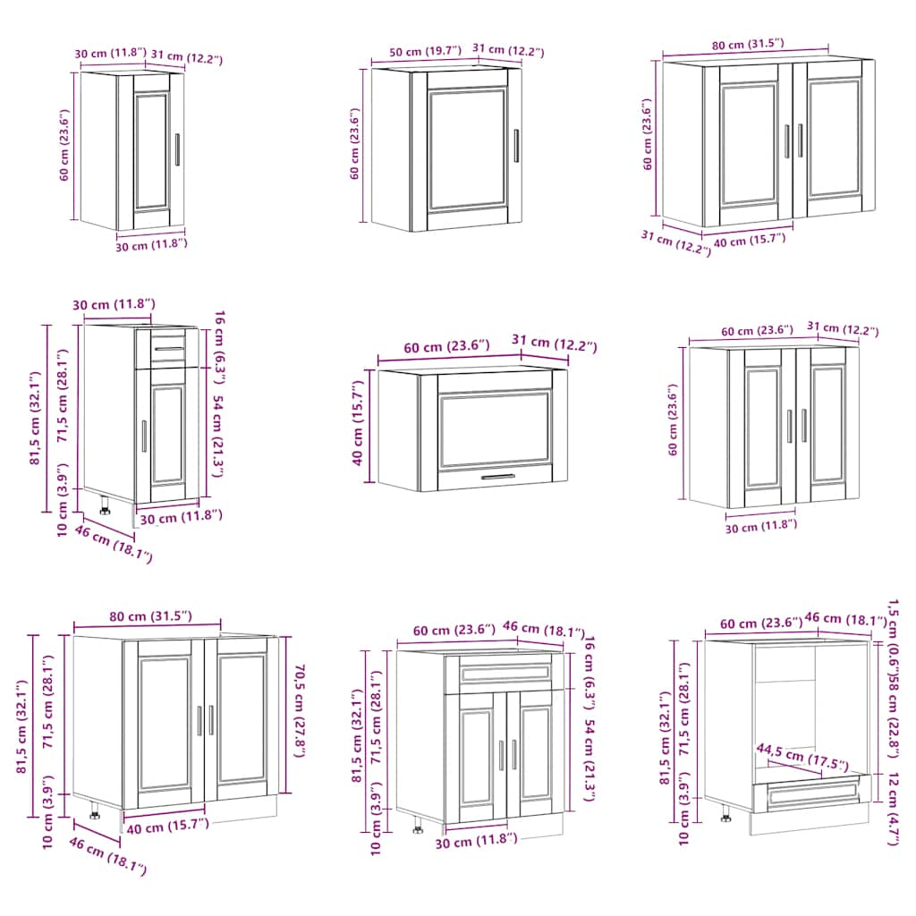 vidaXL Mueble de cocina Porto blanco 14 piezas madera contrachapada