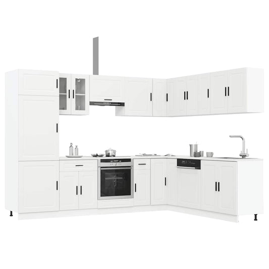 vidaXL Mueble de cocina Porto blanco 14 piezas madera contrachapada