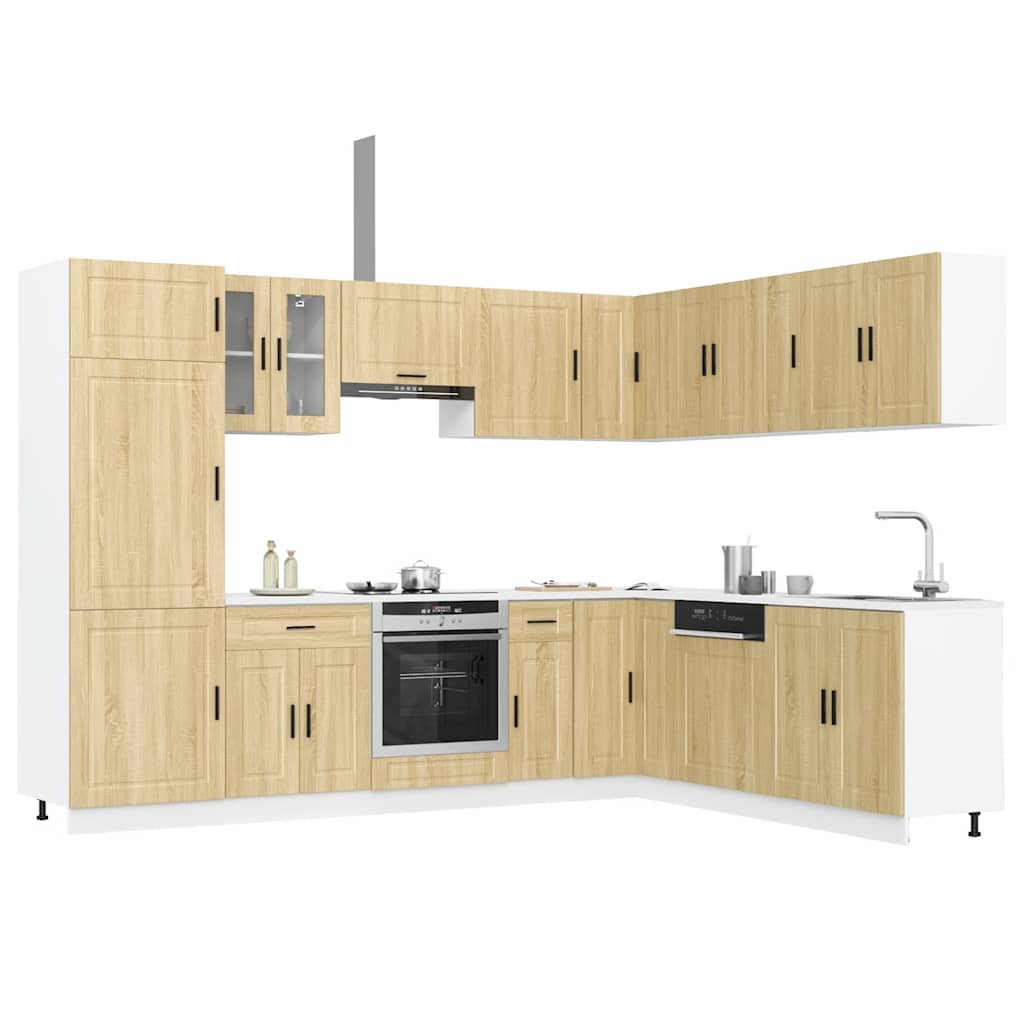 vidaXL Mueble cocina Porto roble sonoma 14 pzas madera contrachapada