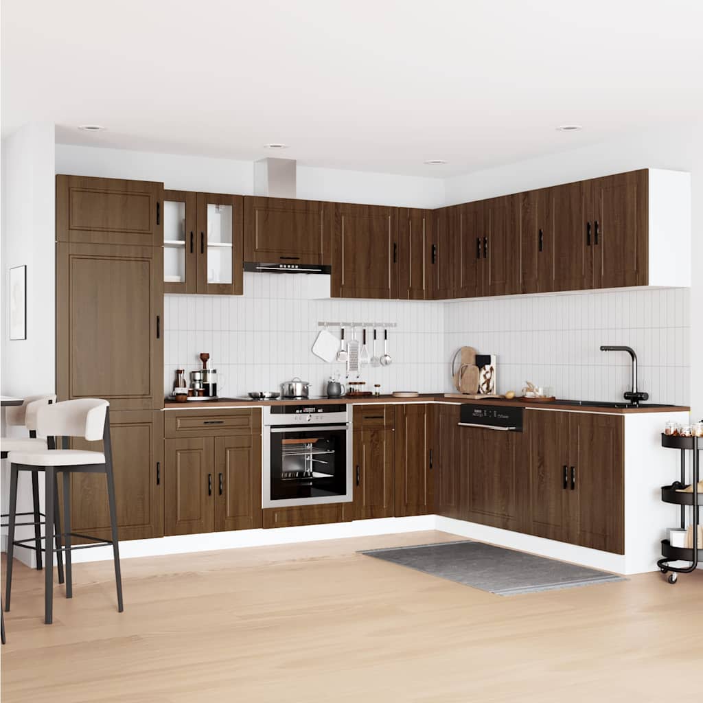 vidaXL Mueble cocina Porto roble marrón 14 pzas madera contrachapada