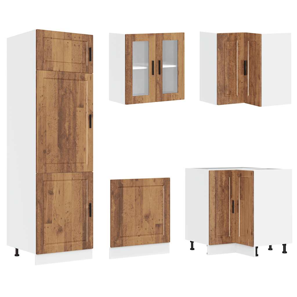 vidaXL Mueble cocina Porto madera vieja 14 pzas madera contrachapada