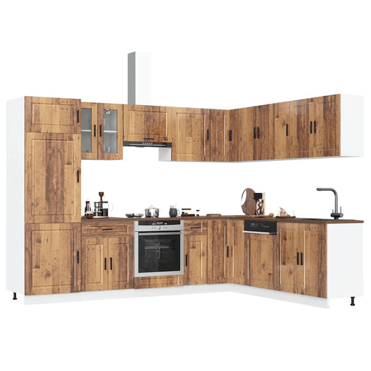 vidaXL Mueble cocina Porto madera vieja 14 pzas madera contrachapada