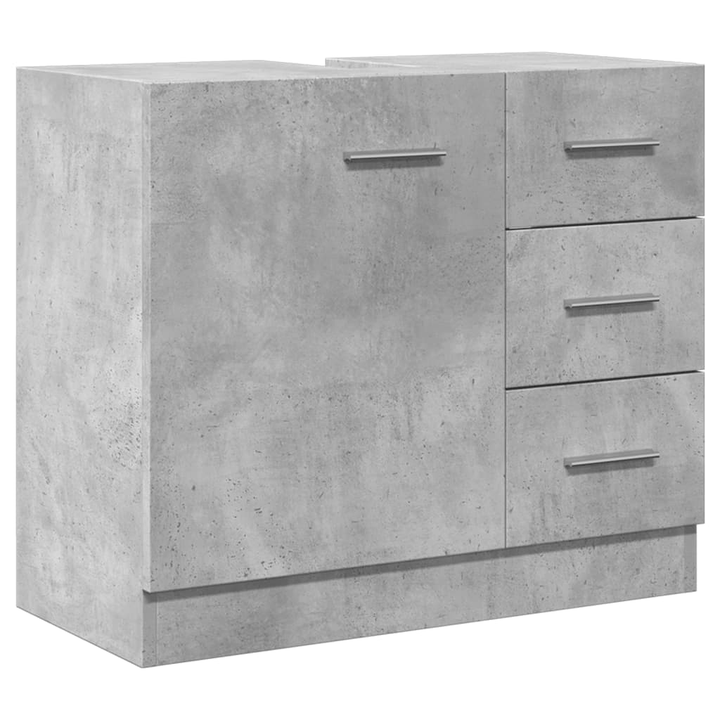 vidaXL Armario para lavabo contrachapada gris hormigón 63x30x54 cm