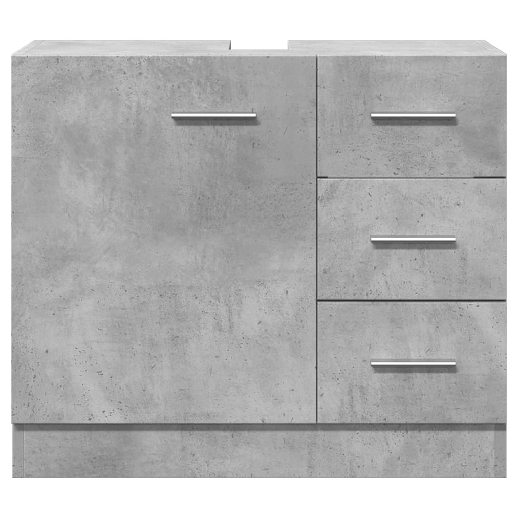 vidaXL Armario para lavabo contrachapada gris hormigón 63x30x54 cm