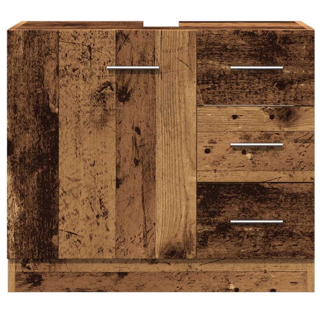 vidaXL Armario para lavabo madera ingeniería envejecida 63x30x54 cm