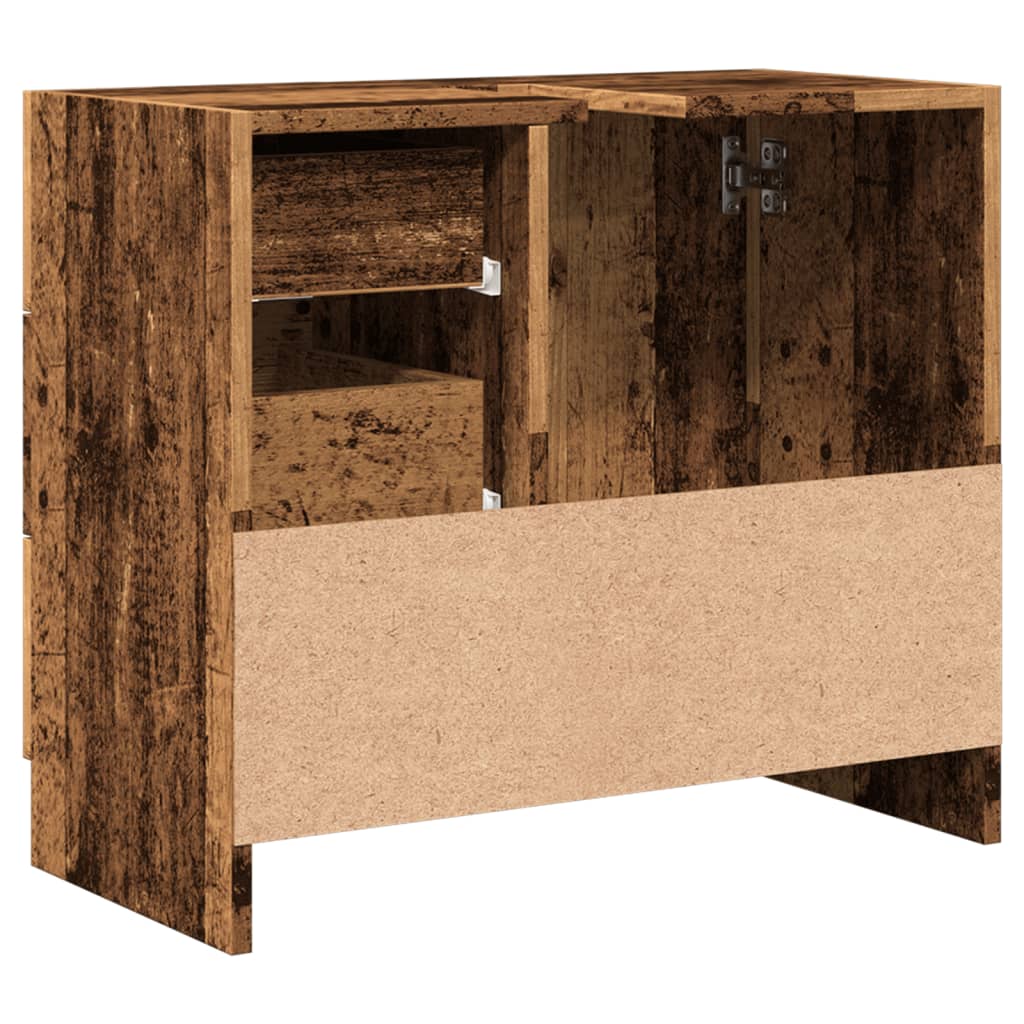 vidaXL Armario para lavabo madera ingeniería envejecida 63x30x54 cm