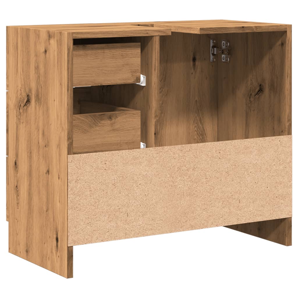 vidaXL Armario de lavabo madera ingeniería roble artisian 63x30x54 cm