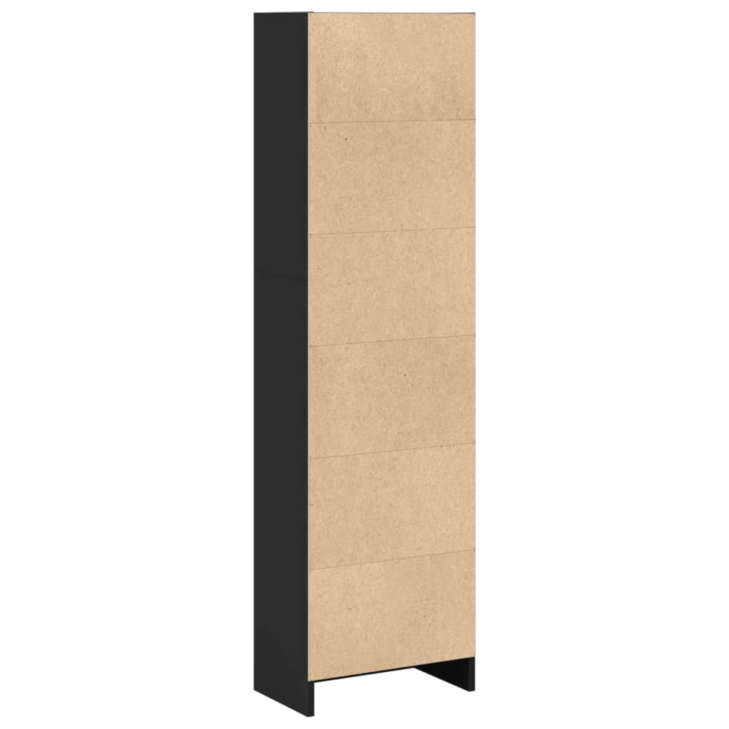 vidaXL Estantería de madera de ingeniería negra 40x24x143 cm