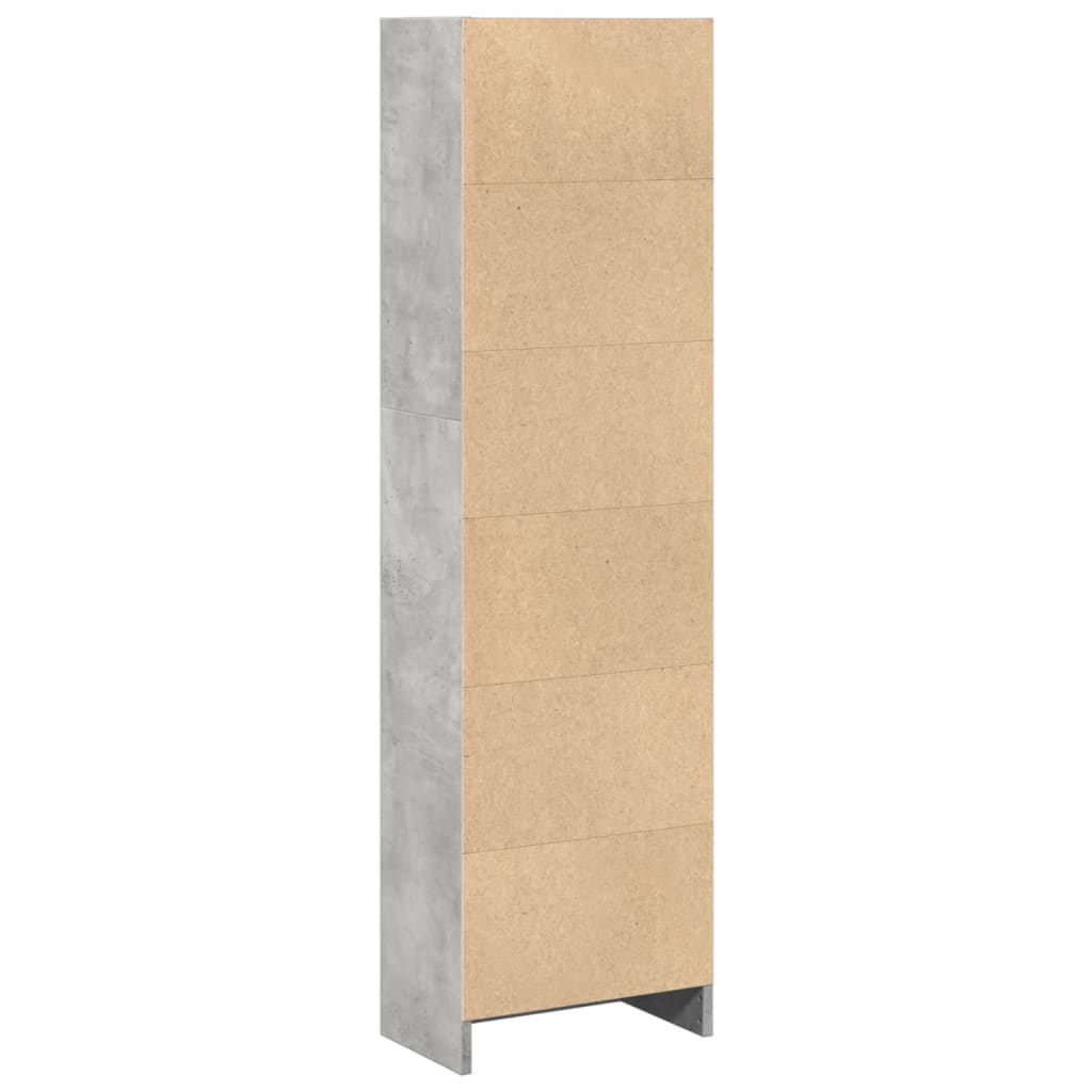 vidaXL Estantería de madera de ingeniería gris hormigón 40x24x143 cm