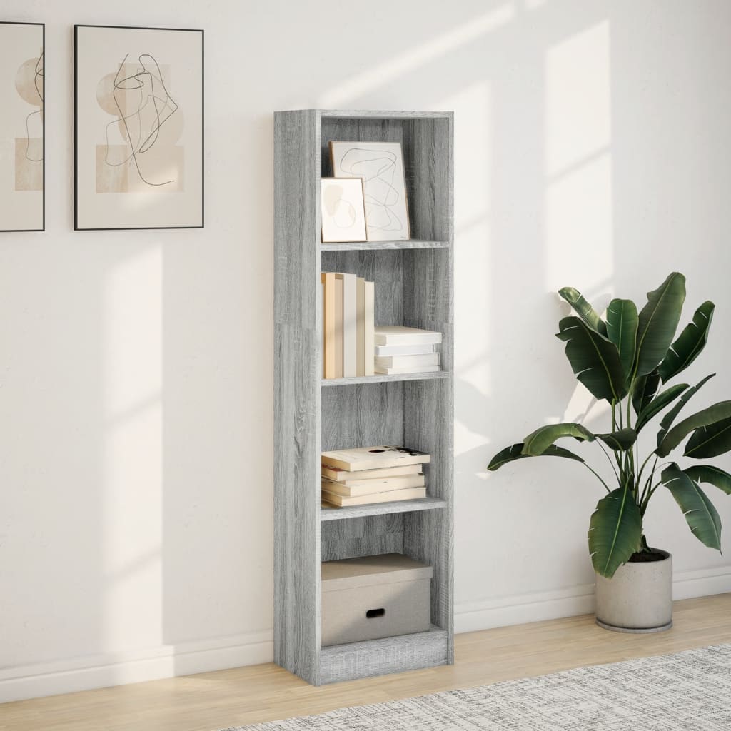 vidaXL Estantería de madera de ingeniería gris Sonoma 40x24x143 cm