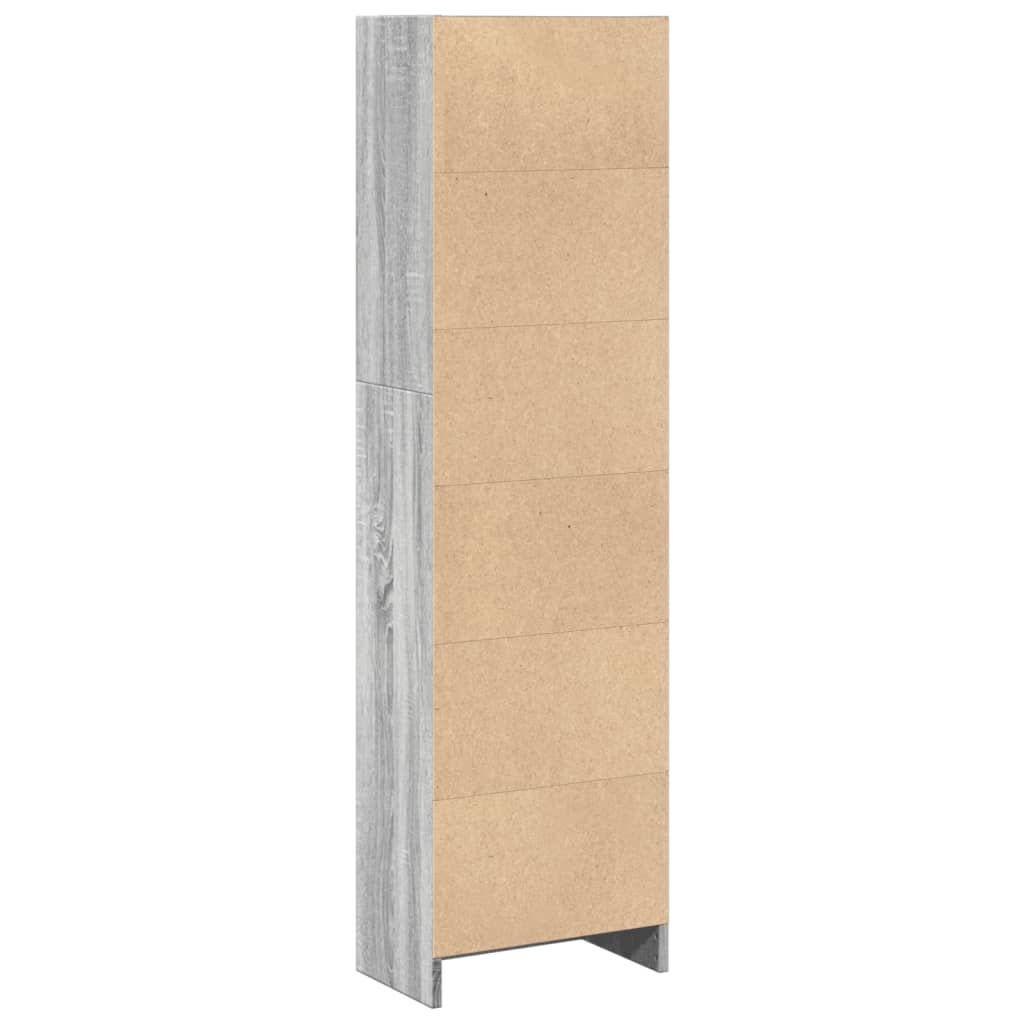 vidaXL Estantería de madera de ingeniería gris Sonoma 40x24x143 cm