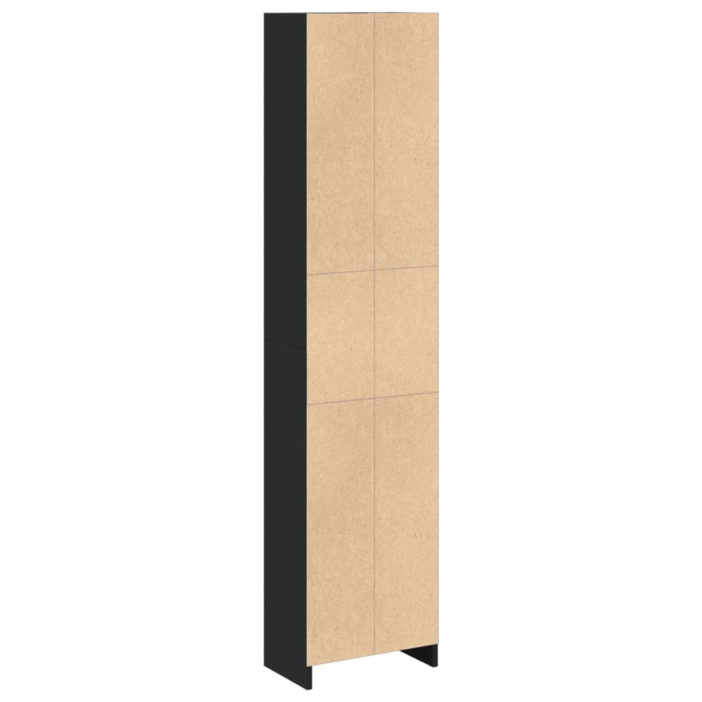 vidaXL Estantería de madera de ingeniería negra 40x24x176 cm