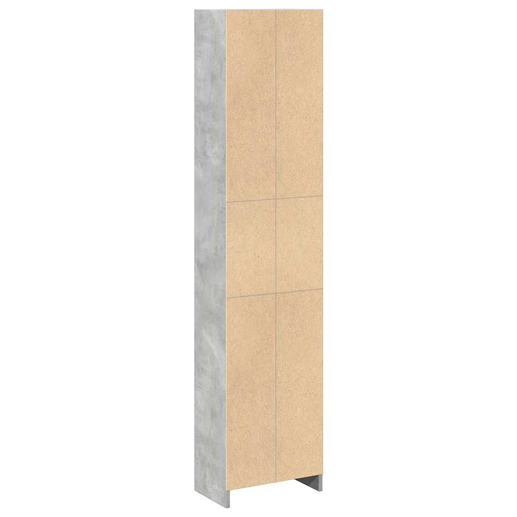 vidaXL Estantería de madera de ingeniería gris hormigón 40x24x176 cm