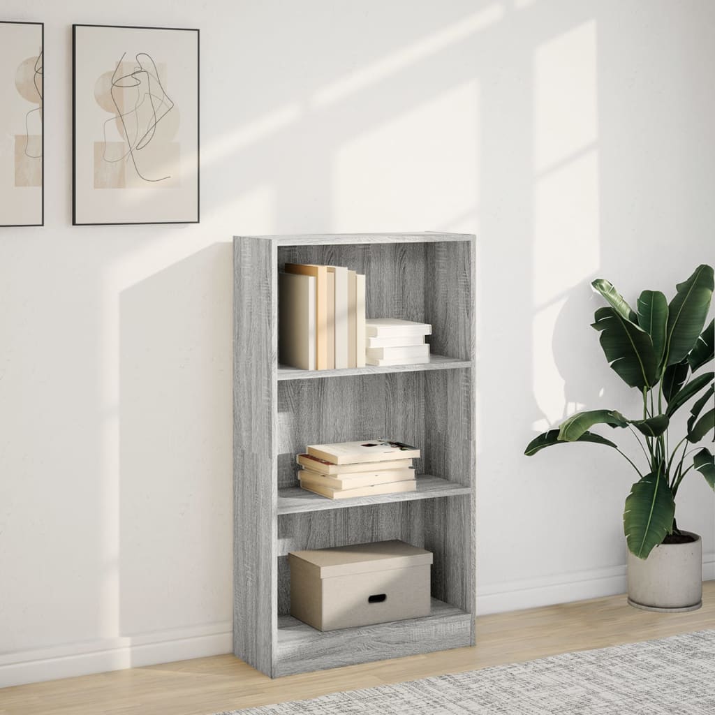 vidaXL Estantería de madera de ingeniería gris Sonoma 60x24x109 cm