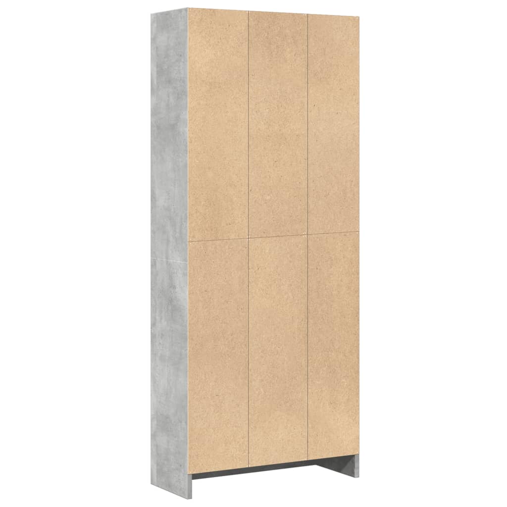 vidaXL Estantería de madera de ingeniería gris hormigón 60x24x143 cm