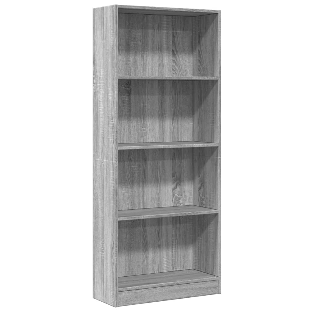 vidaXL Estantería de madera de ingeniería gris Sonoma 60x24x143 cm