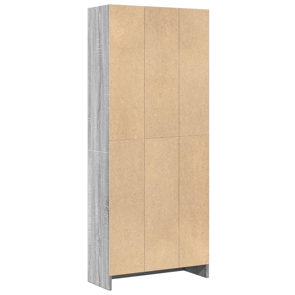 vidaXL Estantería de madera de ingeniería gris Sonoma 60x24x143 cm