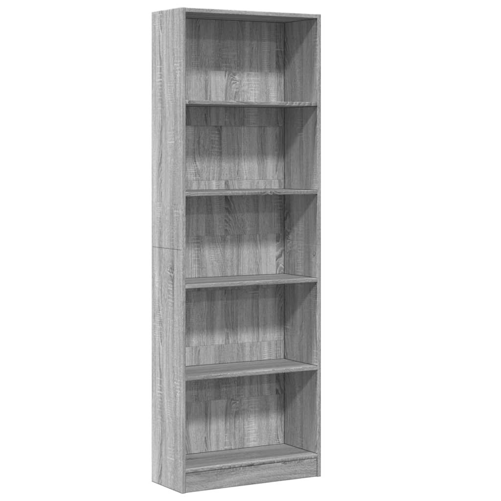 vidaXL Estantería de madera de ingeniería gris Sonoma 60x24x176 cm