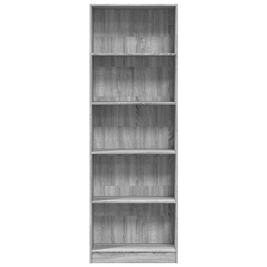 vidaXL Estantería de madera de ingeniería gris Sonoma 60x24x176 cm