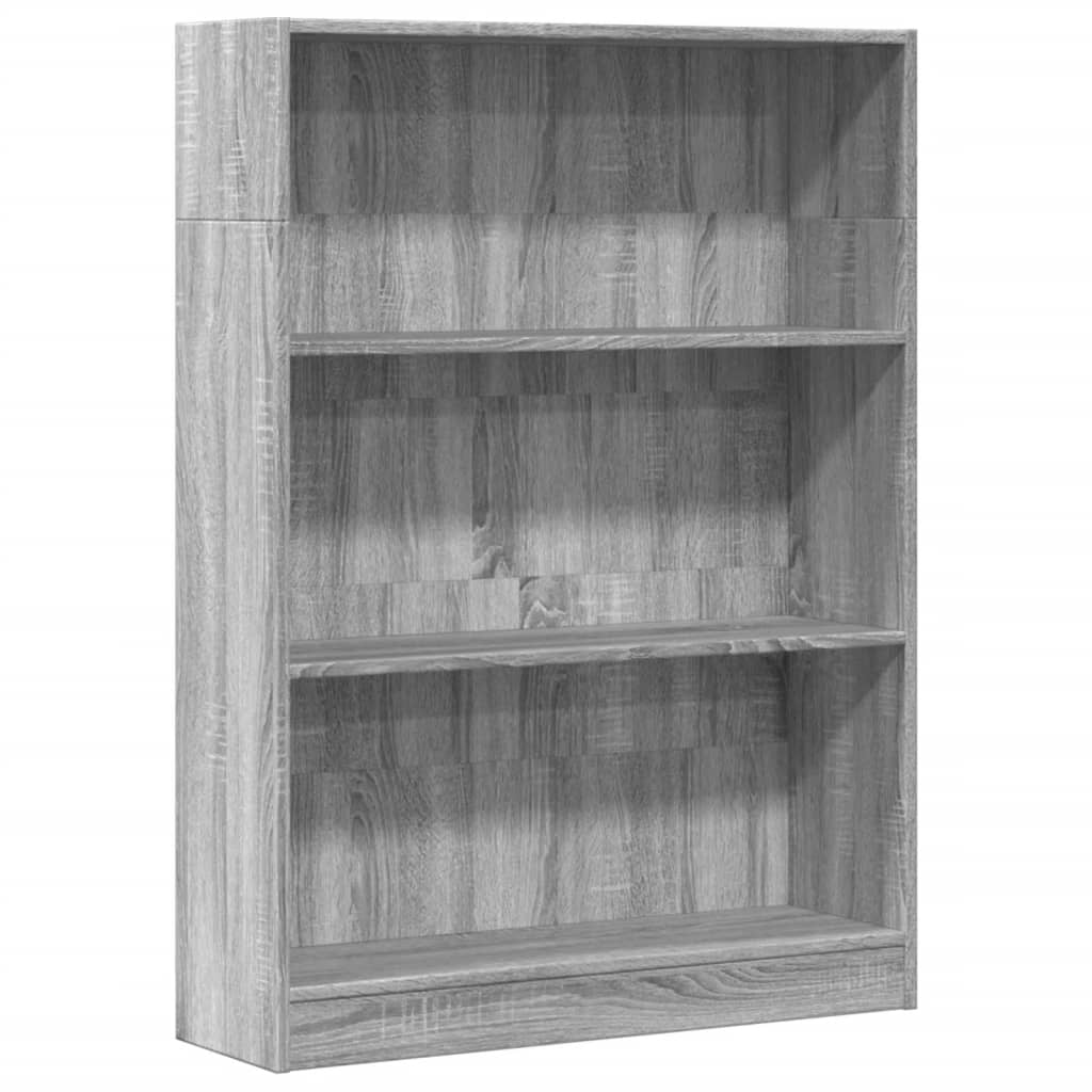 vidaXL Estantería de madera de ingeniería gris Sonoma 80x24x109 cm