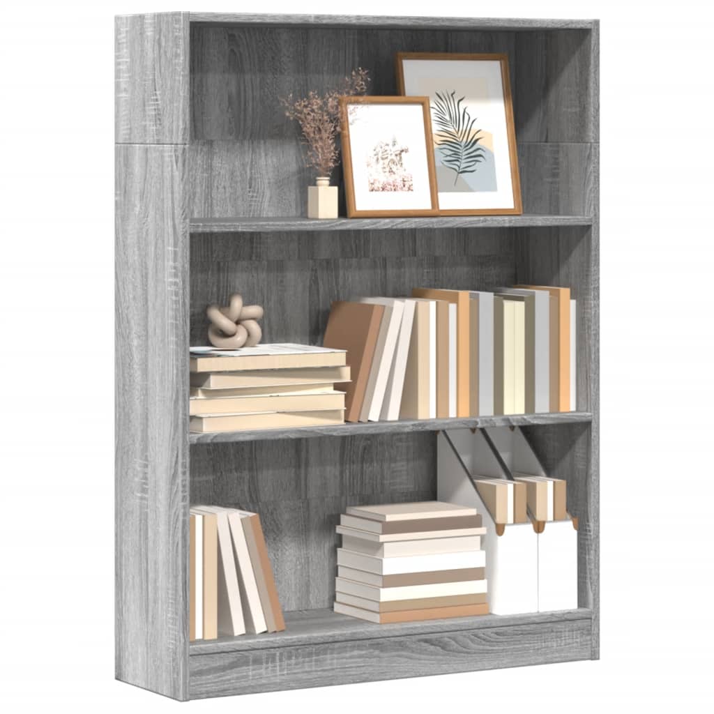 vidaXL Estantería de madera de ingeniería gris Sonoma 80x24x109 cm