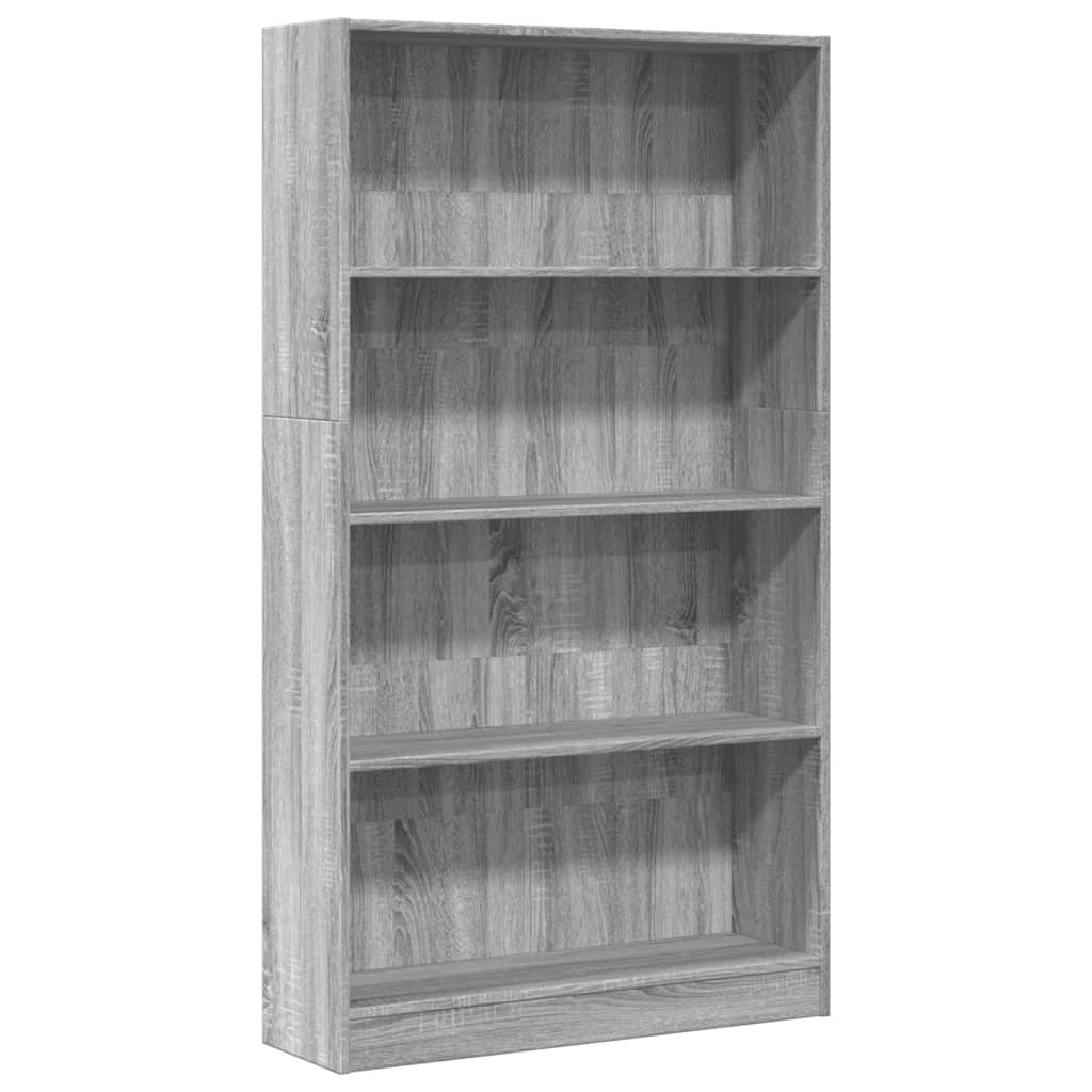 vidaXL Estantería de madera de ingeniería gris Sonoma 80x24x143 cm