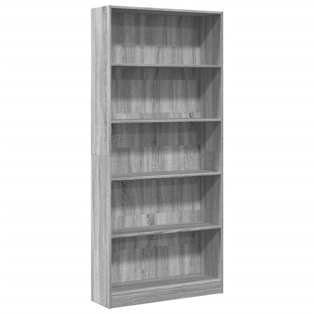 vidaXL Estantería de madera de ingeniería gris Sonoma 80x24x176 cm