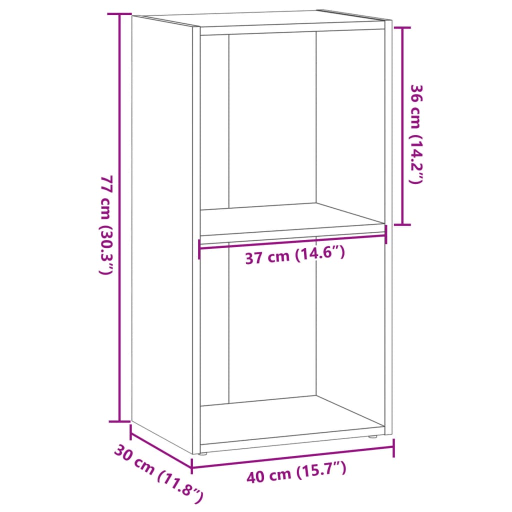 vidaXL Estantería madera de ingeniería roble ahumado 40x30x77 cm