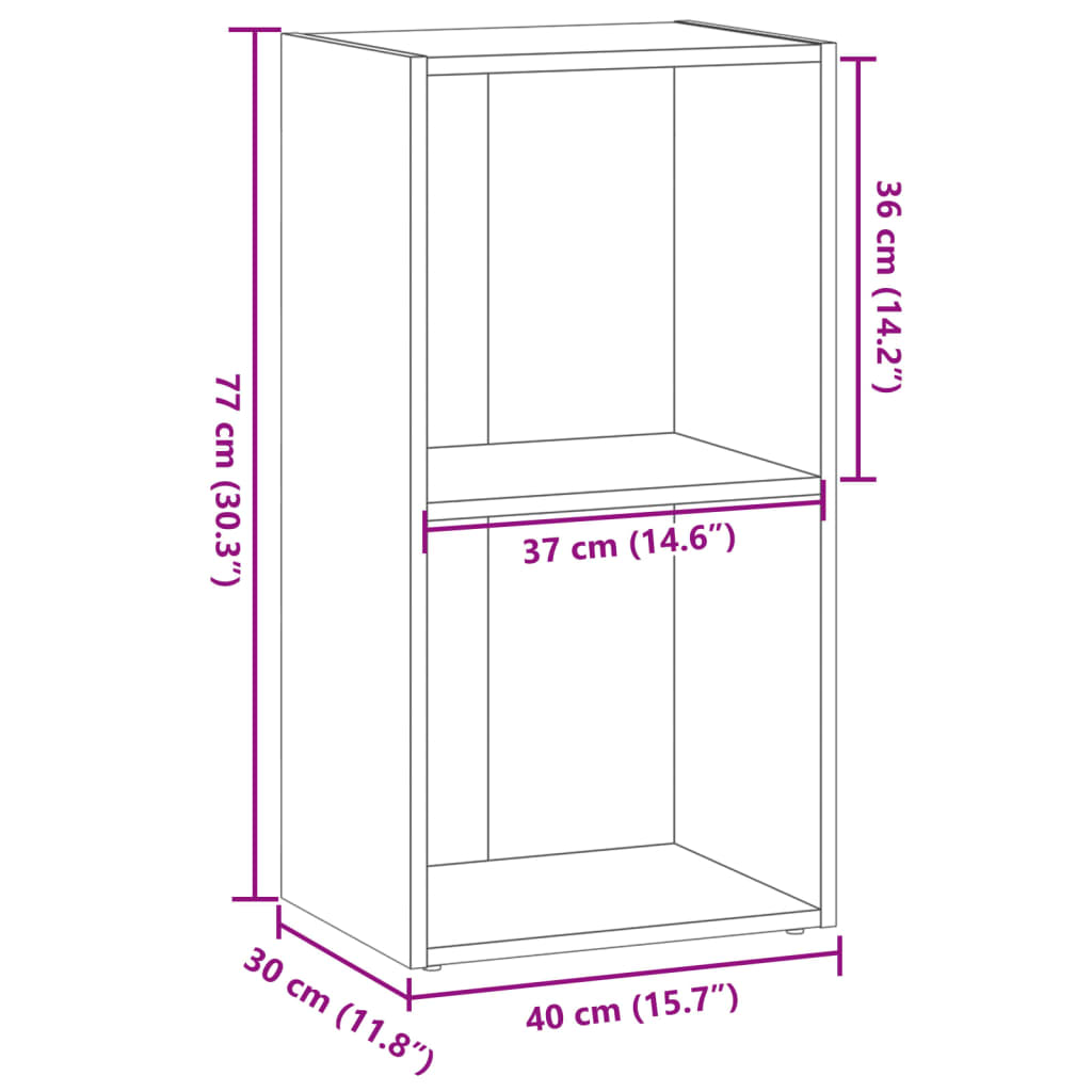 vidaXL Estantería de madera de ingeniería marrón roble 40x30x77 cm