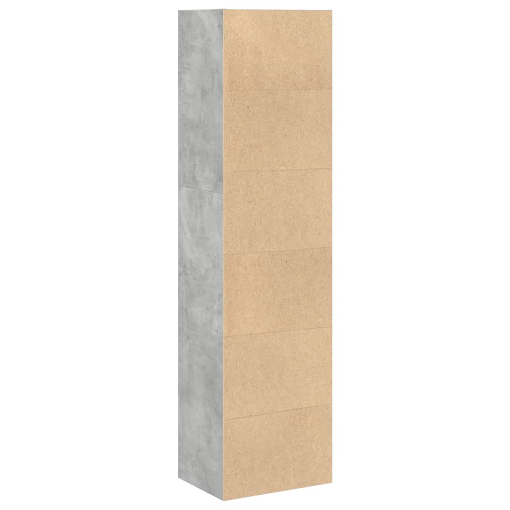 vidaXL Estantería de madera de ingeniería gris hormigón 40x30x152 cm