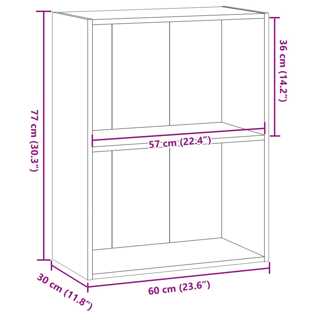 vidaXL Estantería madera de ingeniería roble ahumado 60x30x77 cm