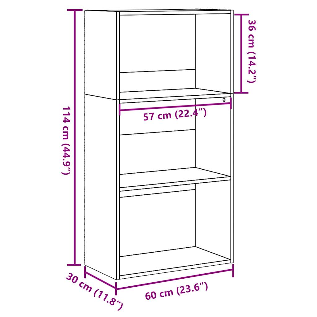 vidaXL Estantería de madera de ingeniería roble Sonoma 60x30x114 cm