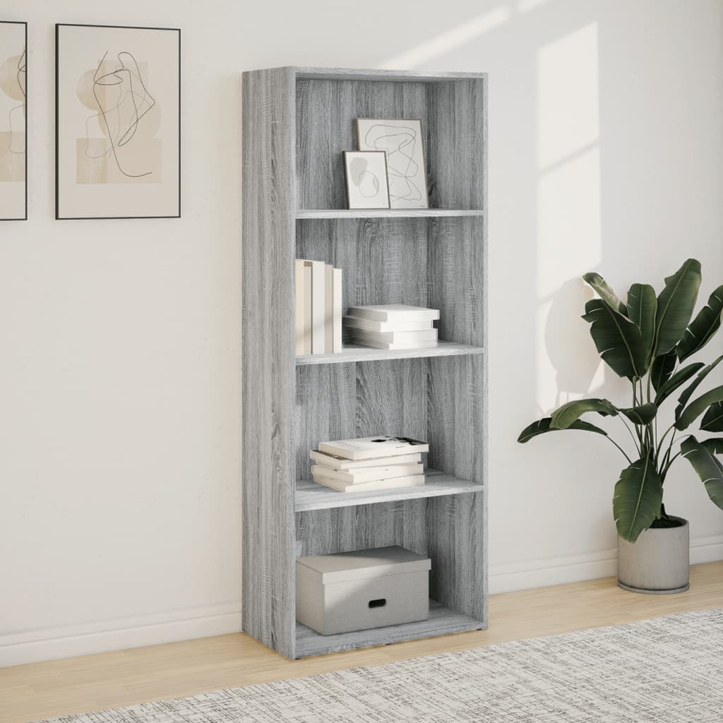 vidaXL Estantería madera de ingeniería gris Sonoma 60x30x152 cm