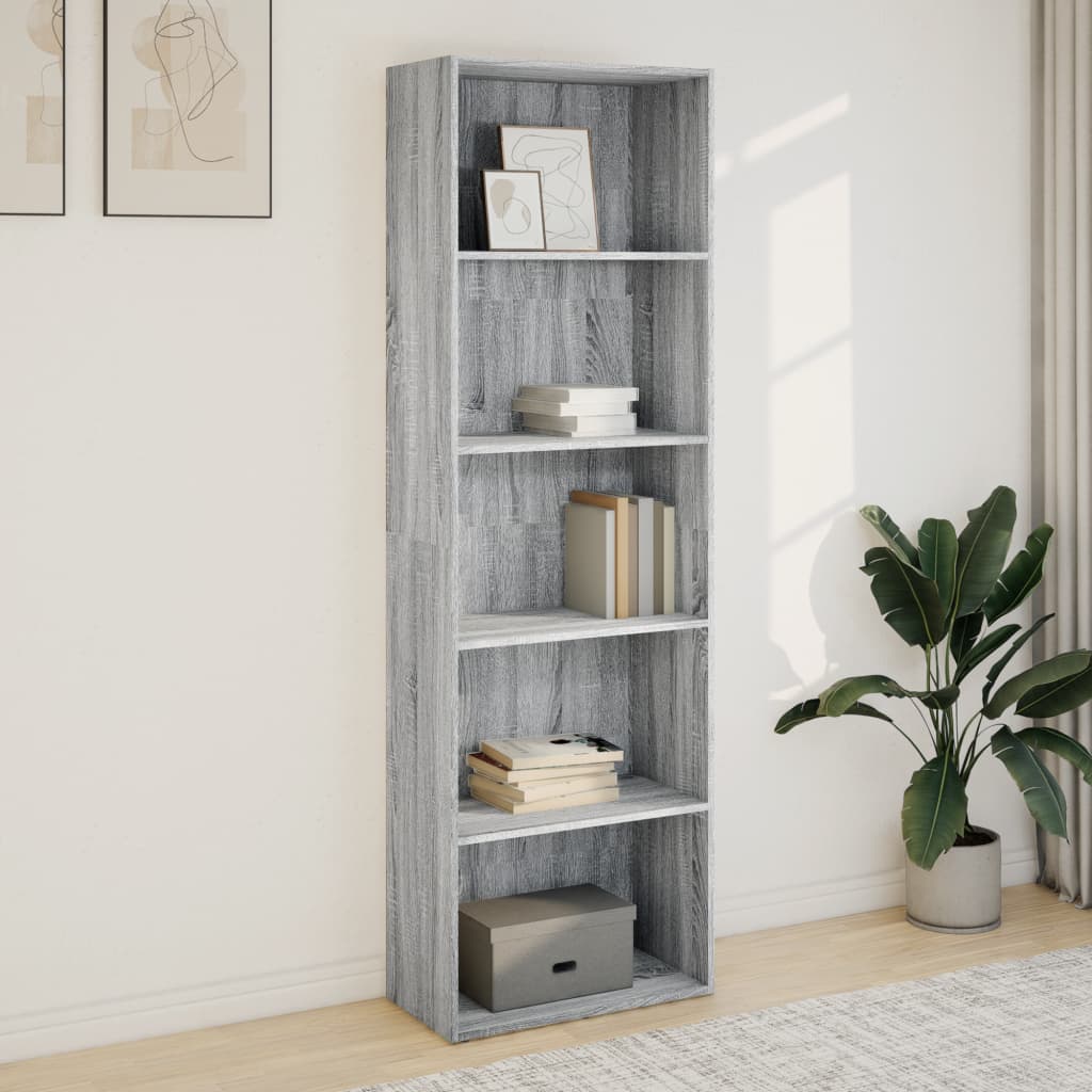 vidaXL Estantería de madera de ingeniería gris Sonoma 60x30x189 cm