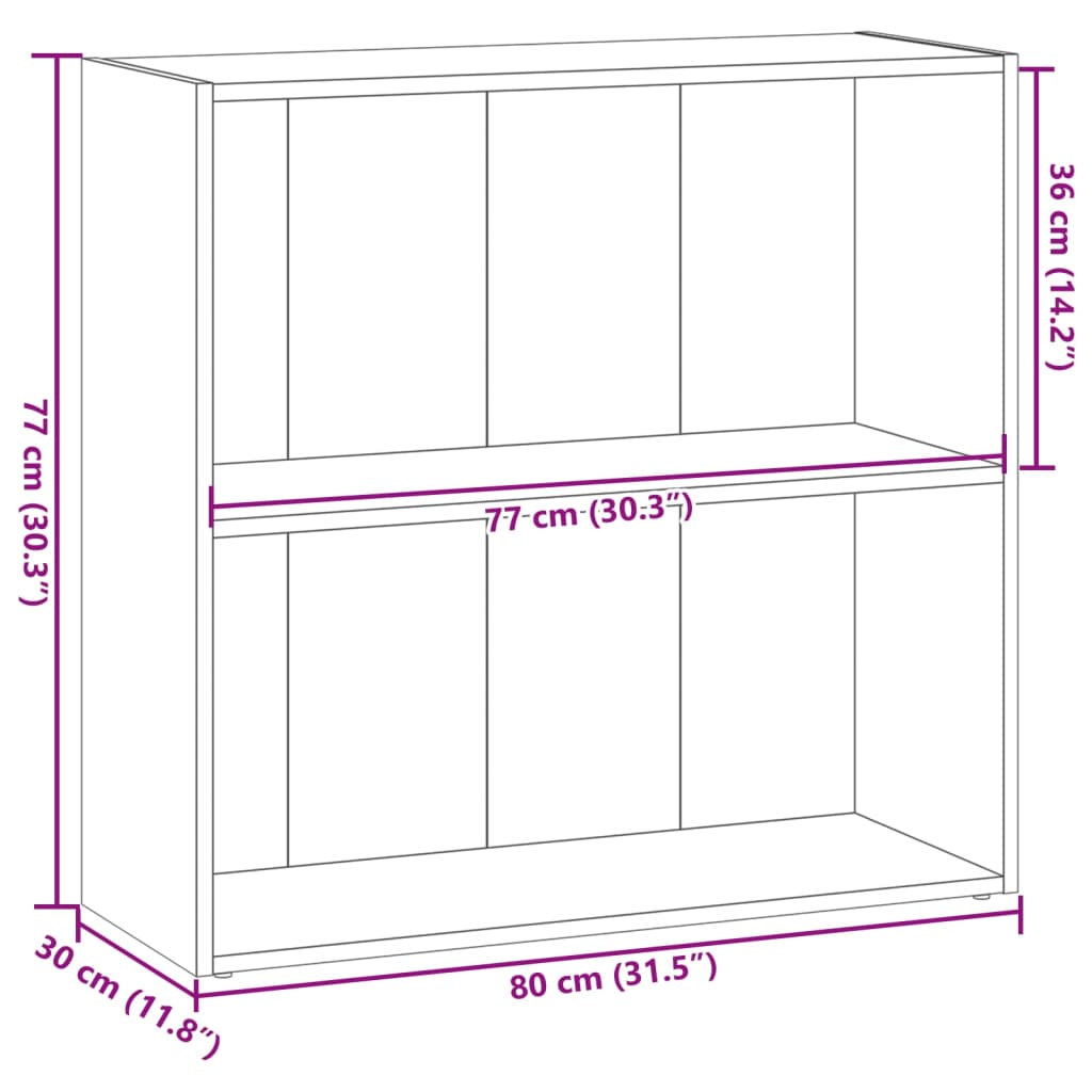 vidaXL Estantería madera de ingeniería roble ahumado 80x30x77 cm