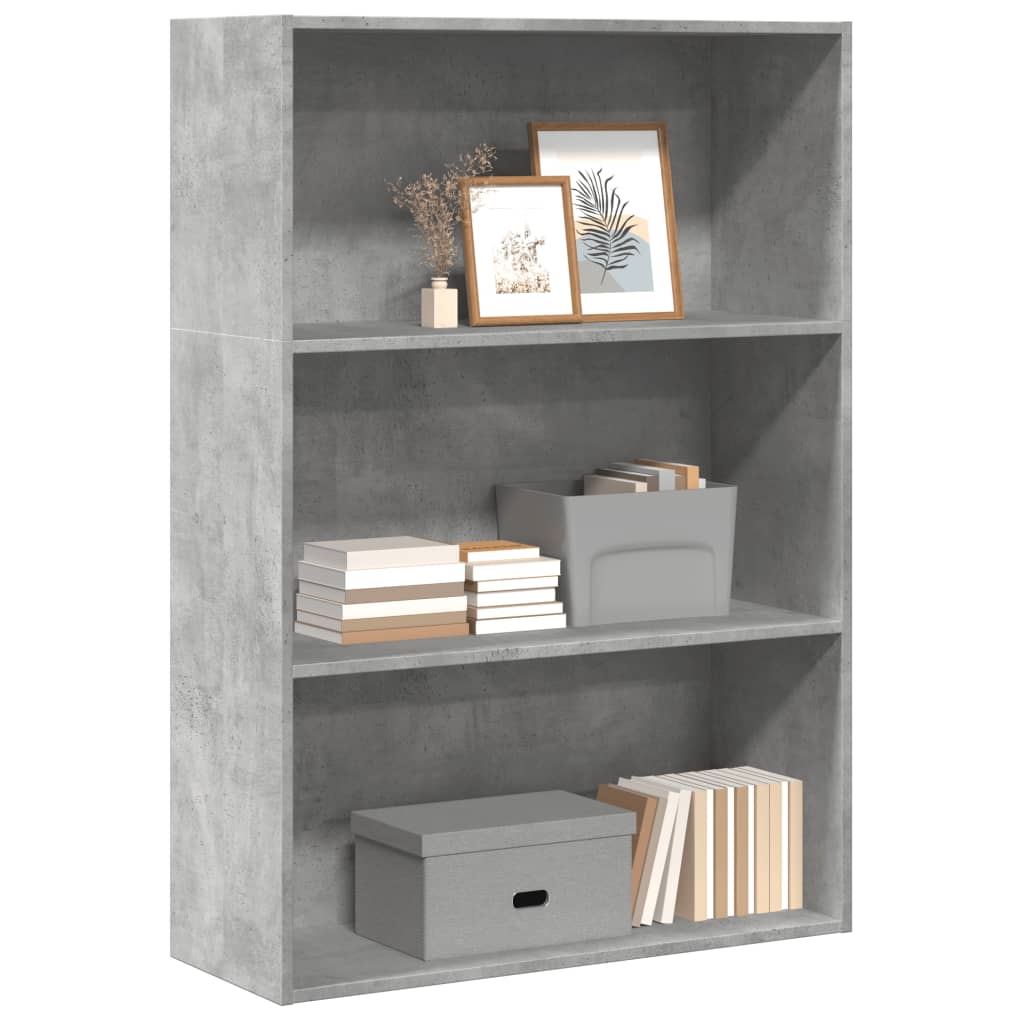 vidaXL Estantería de madera de ingeniería gris hormigón 80x30x114 cm