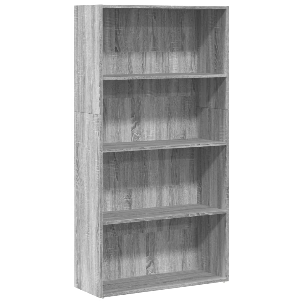 vidaXL Estantería de madera de ingeniería gris Sonoma 80x30x152 cm