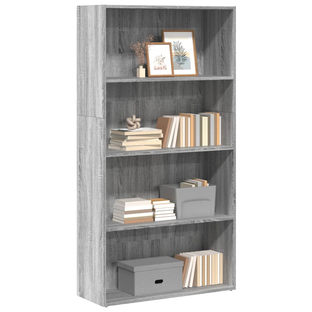 vidaXL Estantería de madera de ingeniería gris Sonoma 80x30x152 cm