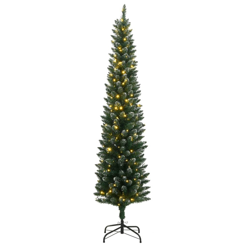 vidaXL Árbol de Navidad artificial estrecho con 300 LEDs 180 cm