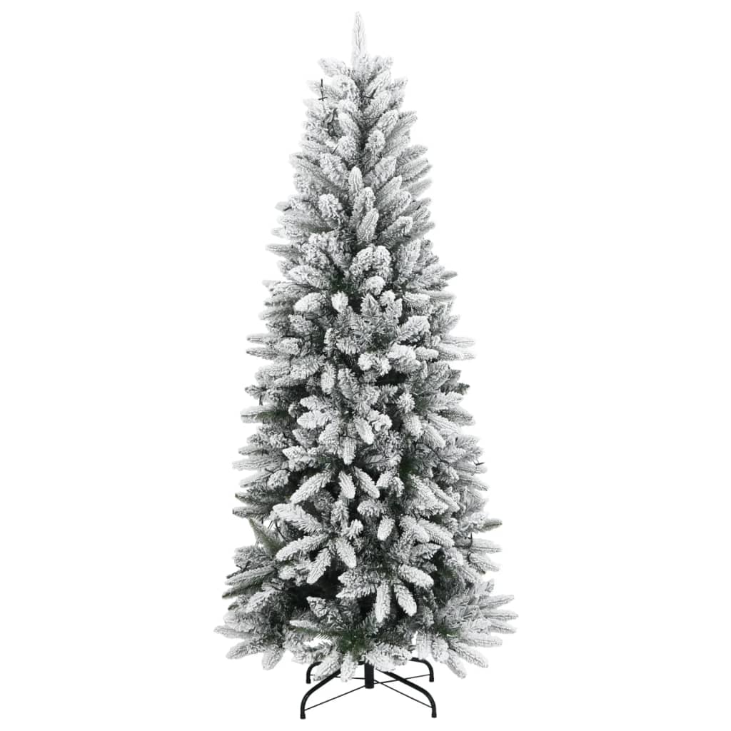 vidaXL Árbol de Navidad artificial con 300 LED y nieve flocada 180 cm